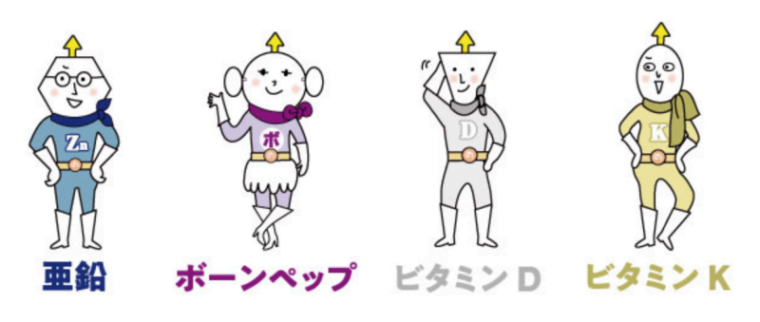 亜鉛、ボーンペップ、ビタミンD、ビタミンK