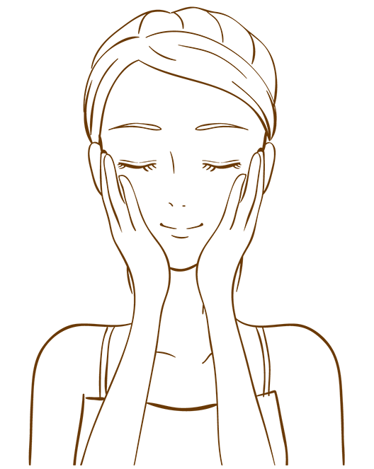 17skinオールインワン　ハンドプレスして浸透させる